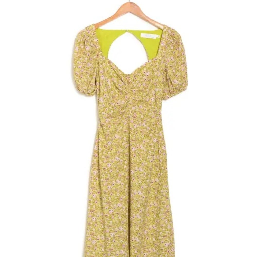 ASTR the Label Ruched Short Sleeve Midi Dress